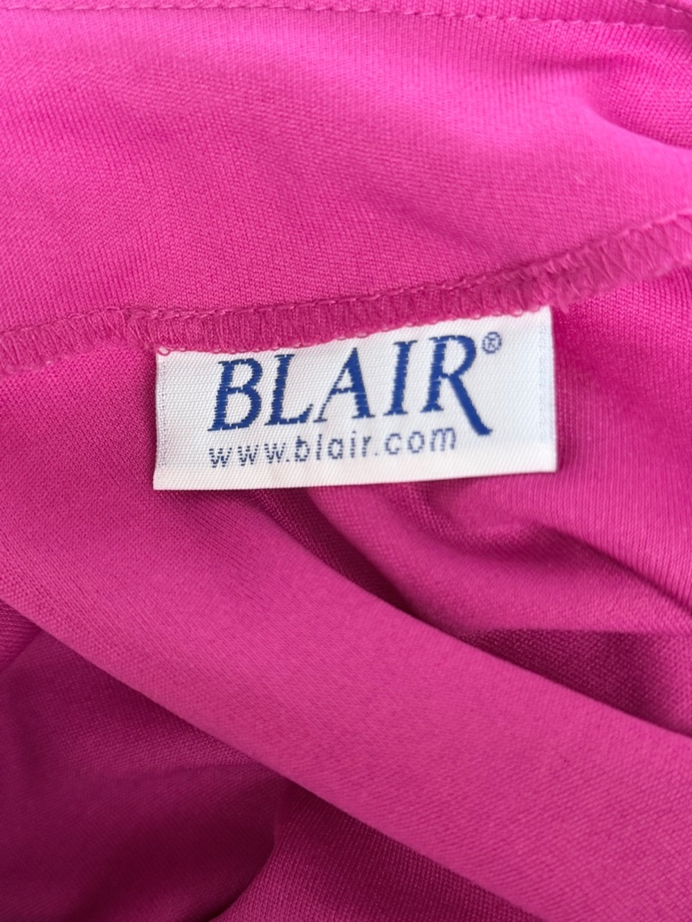 Blair Women's Magenta Button-Front Short Sleeve Top - Picture 2 of 3